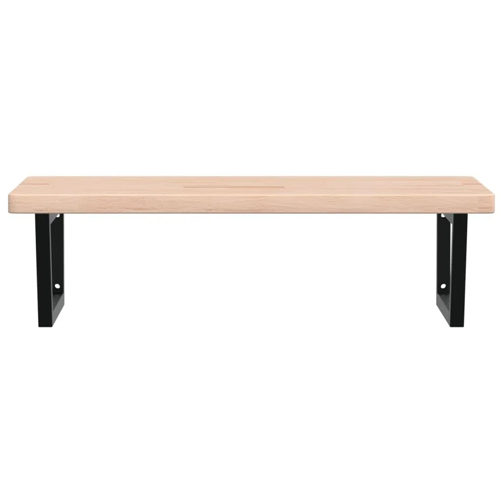 Plateau de lavabo avec support en acier et bois massif chêne - Armoire de cuisine - Armoire de salle de bain - Armoire de cuisine pour salon, toilettes, chambre d'amis, salle de bain