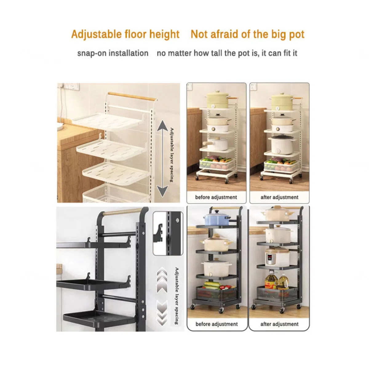 Armoire interne pour casseroles et poêles - Économie d'espace - Étagère de cuisine en métal de 3 x 3 cm - Tiroir blanc - Solution de rangement pour armoires et assiettes de cuisine.