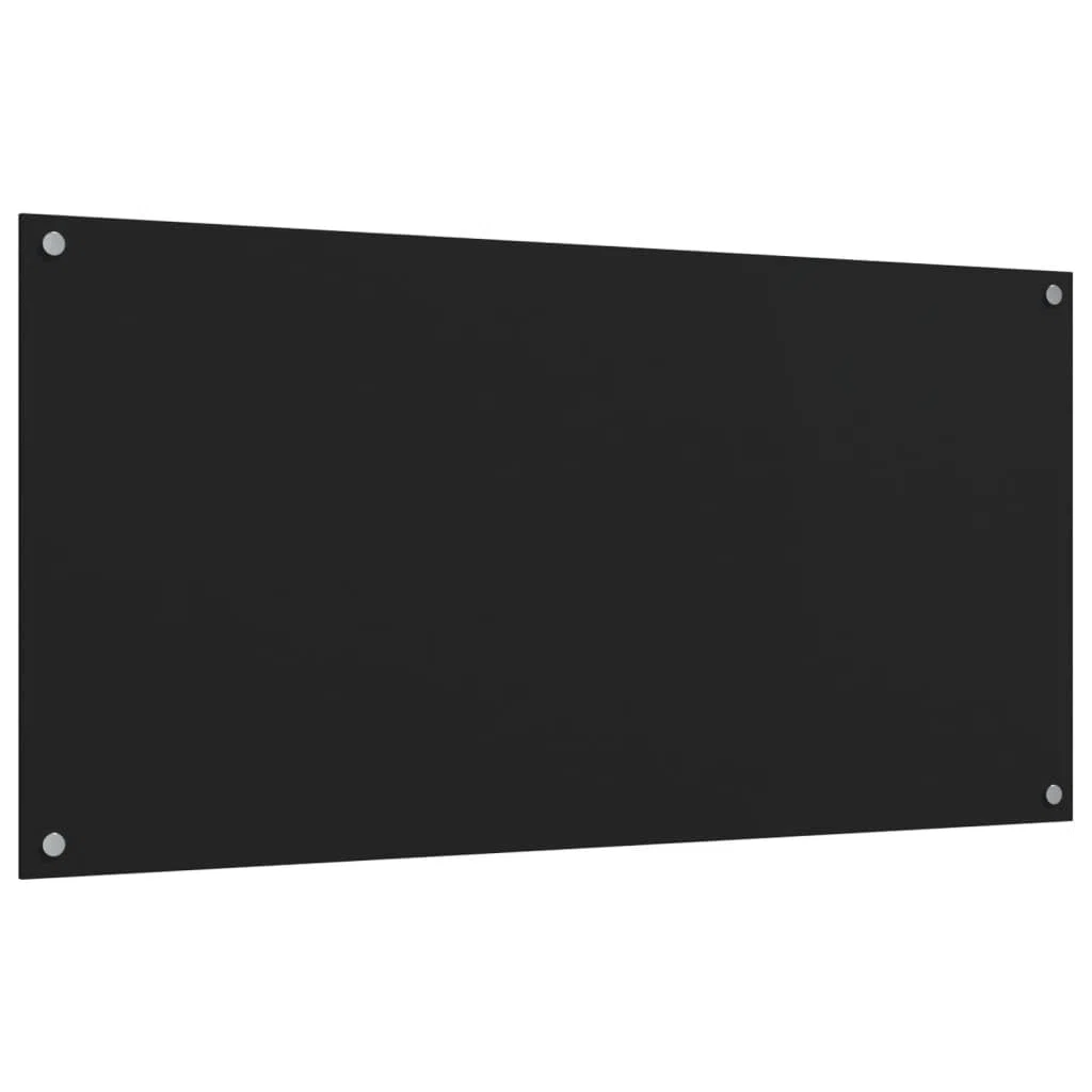 Furniture select-Lot de 2 crédence de cuisine en verre trempé Noir 80 x 60 cm