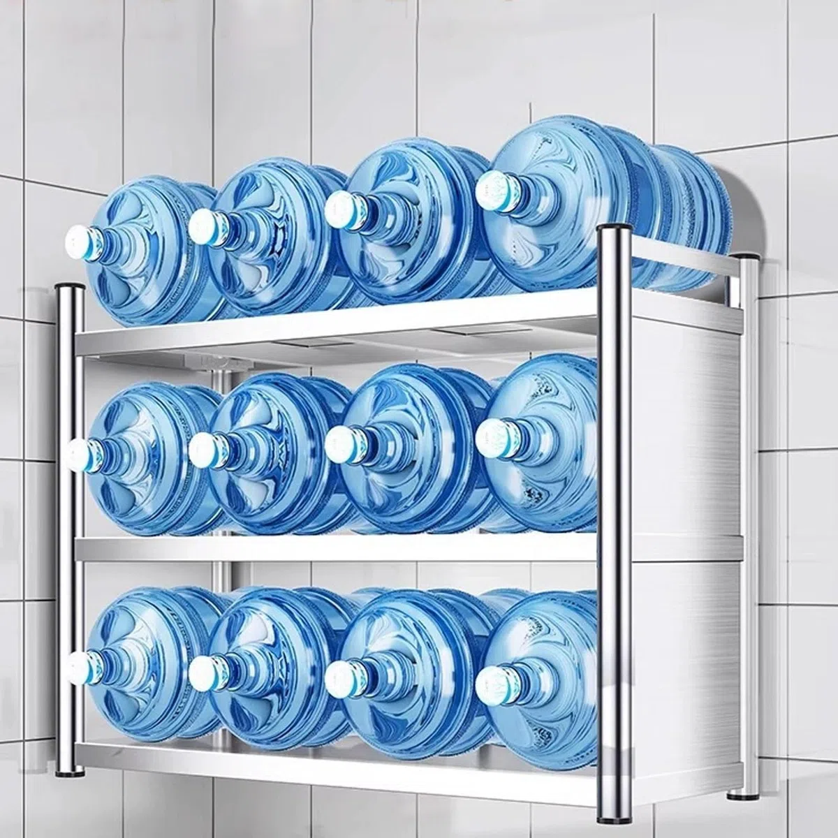 Armoire de Rangement en Acier Inoxydable Robuste, Conception de Porte coulissante, capacité de 50kg, résistant à la Rouille pour l'organisation de Garage de Bureau de Cuisine