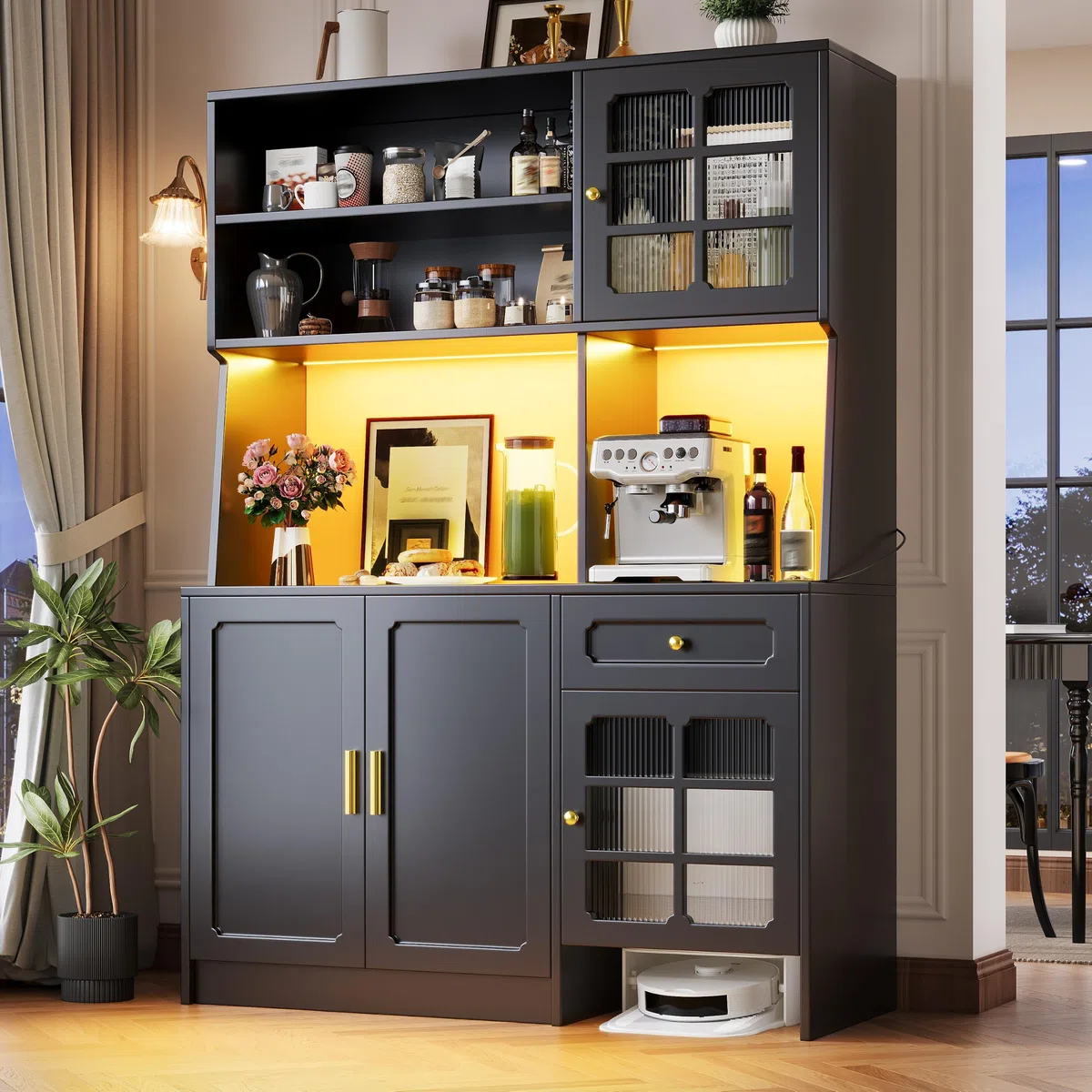 Meuble de cuisine avec plan de travail, tiroirs, 2 armoires avec portes